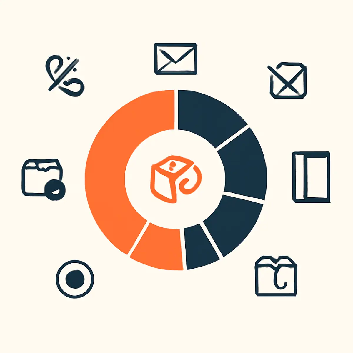 Donut chart visualization of RTO root causes broken down by frequency, with the largest segment in brand orange representing customer unreachable failures