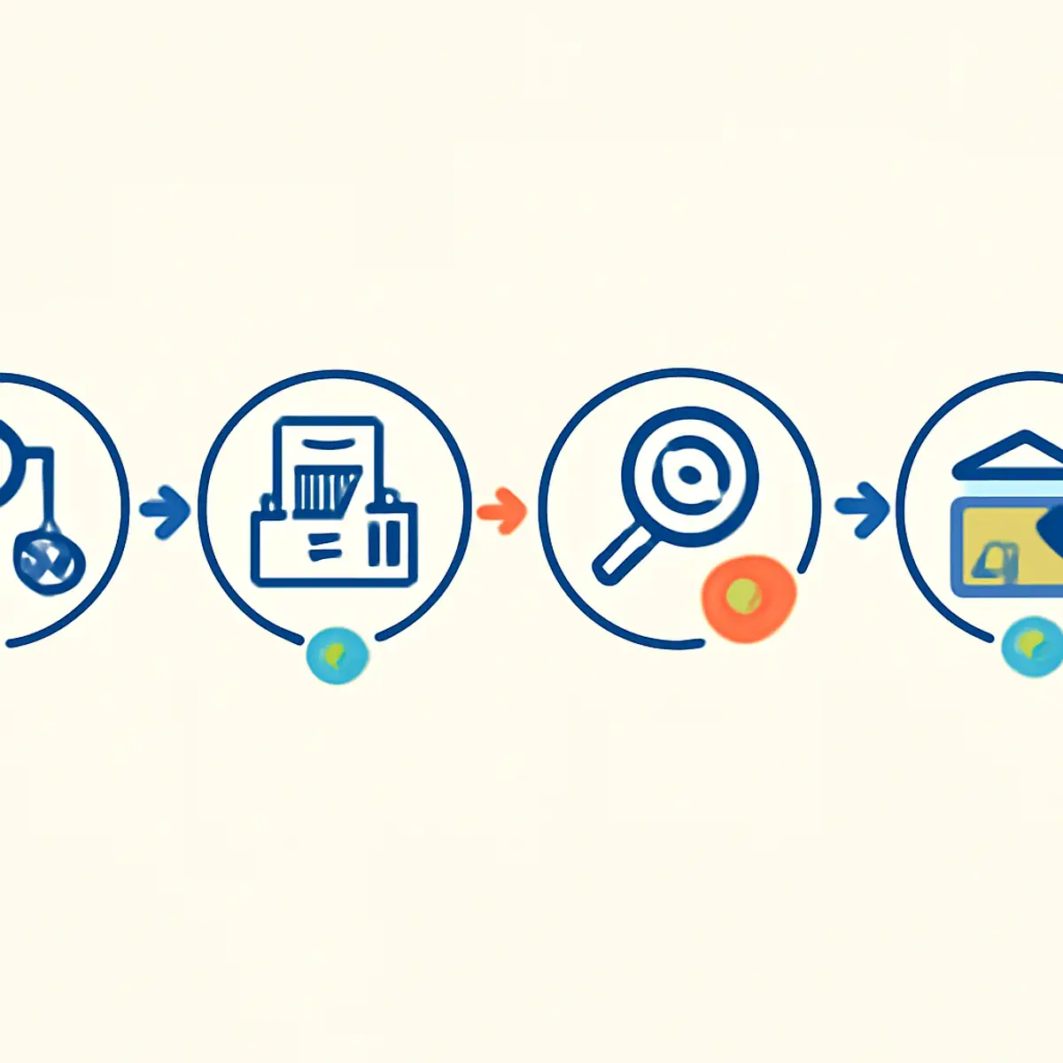 Process flow diagram showing the five steps of NFC inbound preparation from Seller Lab plan generation to NFC dock acceptance, with brand orange highlights on critical decision points